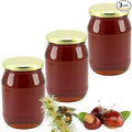 Turkish Natural Chestnut Honey 3-Pack (3x1000g) - In Glass Jars Fresh Chestnut Pure Raw Honey 35.27fl oz x3
