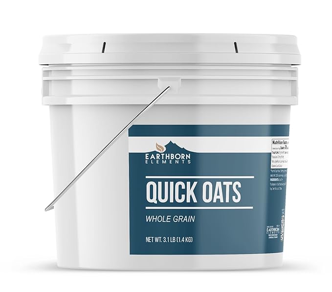Earthborn Elements Quick Oats 1 Gallon Bulk Size Quick Breakfast Whole Grain Oats