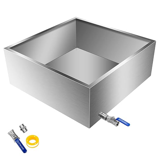 Maple Syrup Evaporator Pan Stainless Steel Maple Syrup Boiling Pan with Valve and Thermometer Sap Evaporator for Boiling Maple Syrup 24 x 24 x 9.5 Inch