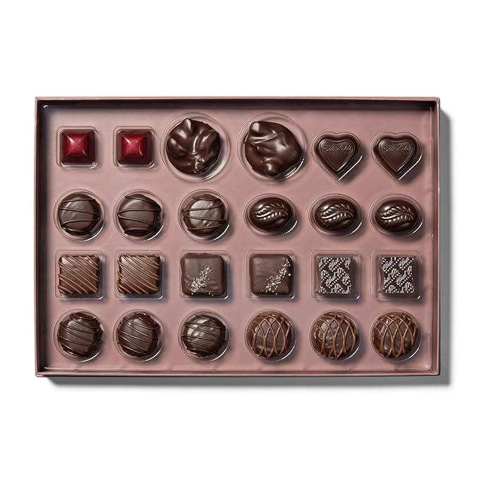 Ethel M Chocolates 24 Piece Premium Dark Chocolate Collection Assortment Candy Gift Box ? Exotic flavors lemon vanilla caramel and more