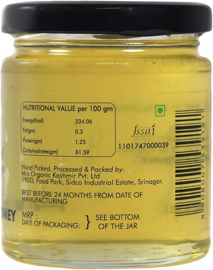 PLANET 007 Organic Kashmir Himalayan White Honey (400 Gram) Pure and Fresh Honey