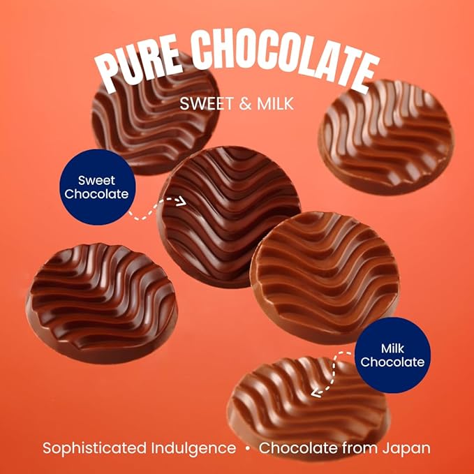 ROYCE' Pure Chocolate Sweet &amp Milk - Assortment of Sweet and Milk Chocolates | Ideal for Baking and Desserts| No Artificial Preservatives | Japanese Chocolate from Hokkaido (40 Pieces of Chocola