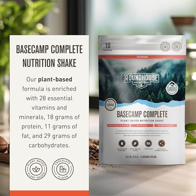 Roundhouse Provisions Survival Bundle - Basecamp Complete 3 Day Emergency Meal Kit Survival Mode Emergency Ration Bars