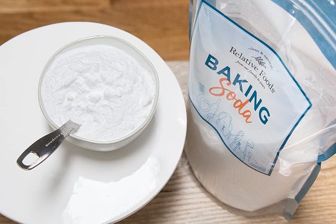 Relative Foods Baking Soda for Cooking cleaning &amp More - Gluten Free Sodium Bicarbonate Baking Mix w/No Preservatives - Pure Bulk Baking Soda for Baking (5 Pounds) Mined from the earth with not