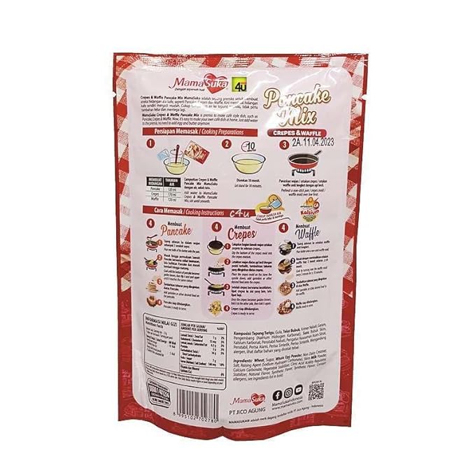MamaSuka Pancake Mix Crepes &amp Waffle 150 gram (Pack of 3)