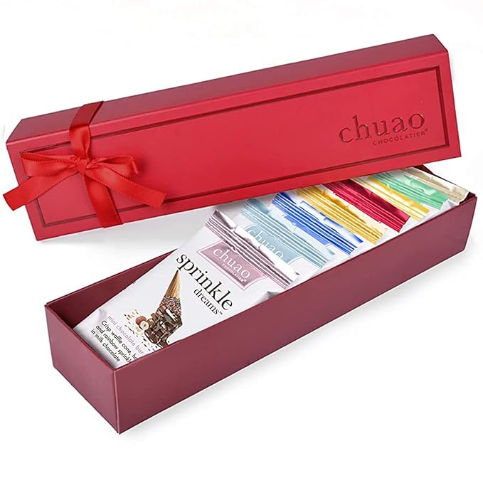 Chuao Chocolatier Taste the Joy Assorted Mini Gourmet Chocolate Bars Gift Box | Milk and Dark Chocolate Flavor Variety Sampler For Birthday Mother’s and Father’s Day Thank you Corporate Gift Basket