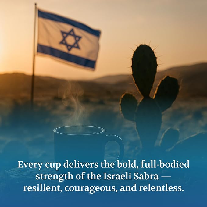 Iron Dome Coffee – Sabra Spirit Dark Roast Ground Coffee – Smooth and Balanced 12oz Bag – Freshly Roasted Ground Coffee – Inspired by the Warmth and Heritage of Jerusalem