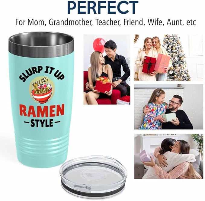 Ramen Lover Teal Edition Viking Tumbler 20oz - Slurp it up - Food Lovers chicken pumpkin vegan pantry spicy noodles