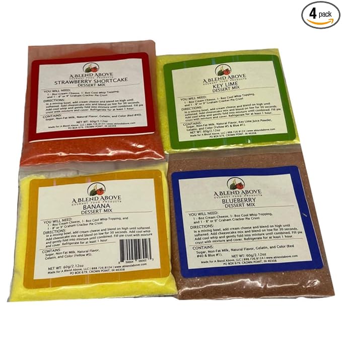 A Spice Above No-Bake Dessert Mixes Best Sellers - Strawberry Shortcake Key Lime Banana and Blueberry