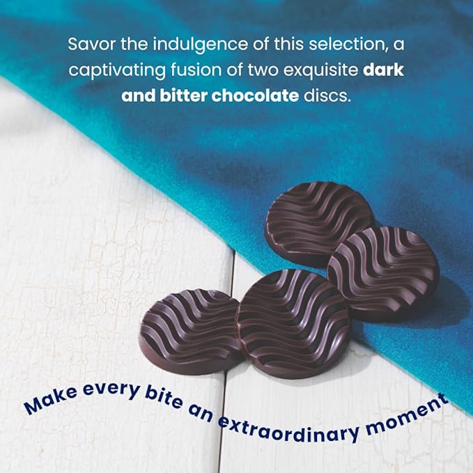 ROYCE' Pure Chocolate Mild Bitter &amp Extra Bitter - Assortment of Dark and Bitter Chocolates | Ideal for Baking and Desserts | Japanese Chocolate from Hokkaido (40 Pieces of Chocolate)