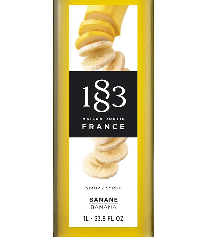 1883 Banana Syrup for Drinks Made in France 1 Liter Glass Bottle