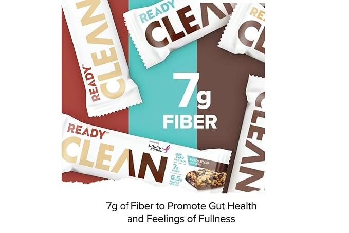 Ready Clean Protein Bars Variety pack Chocolate Peanut Butter Chocolate Chip Dark Chocolate Coconut Almond 5 servings per case total 3 cases/15 individual servings.
