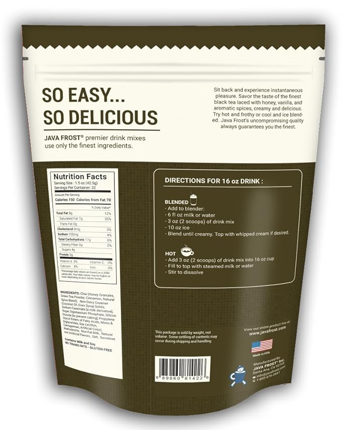 No Sugar Added Vanilla Spiced Chai - 3 lb bag