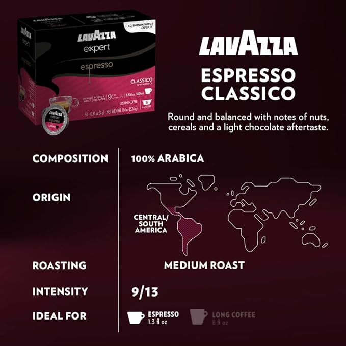 Lavazza Expert Variety Pack Contains Light Medium and Dark Roast Espresso and Coffee Capsules Compatible with Lavazza Classy Machines (36 Capsules)