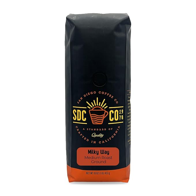 San Diego Coffee Milky Way Medium Roast Ground Coffee 16-Ounce Bag Café molido tostado