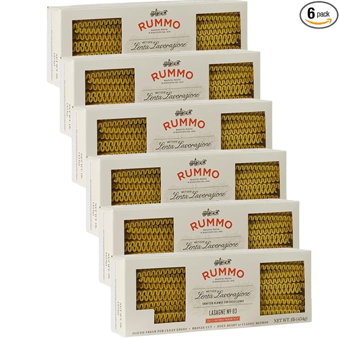 Rummo Lasagne Pasta No. 83 – Kosher Non-GMO – 1 lb Boxes (Pack of 6)