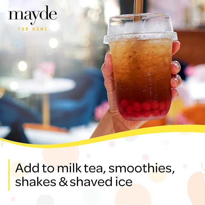 Mayde Popping Boba Pearls for Drinks Desserts &amp Breakfast Bowls (Lemon Flavor 7 Pounds)