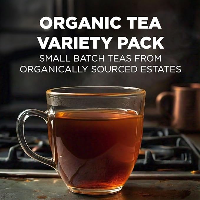 Maud's 9 Blend Organic Tea Pods Variety Pack 48 ct 9 Assorted Flavors Single Serve Pods –100% Gourmet Blended Tea Leaves Compatible with Keurig K Cups Maker