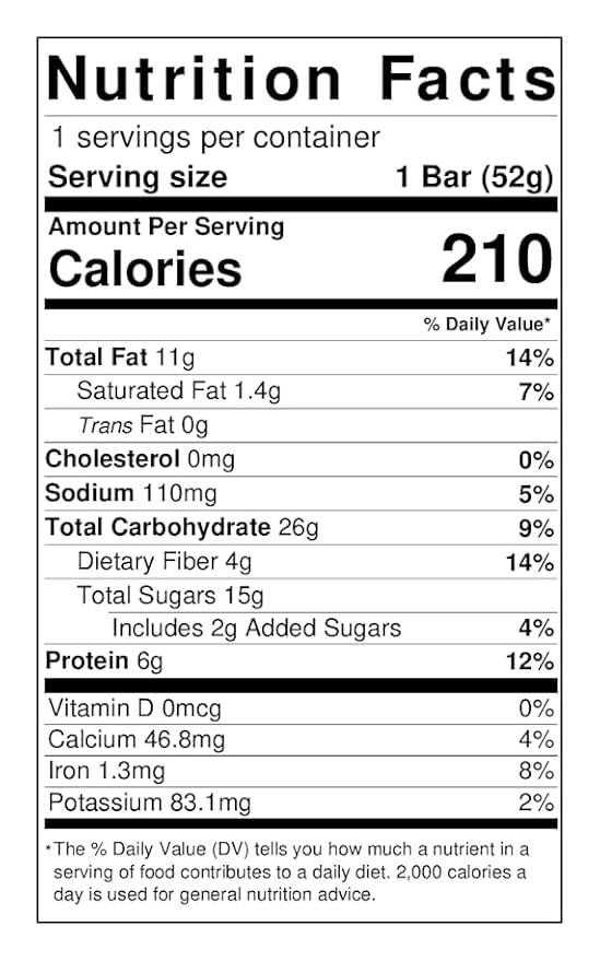 Bar U Eat Energy Bar Coffee Pecan 1.83 oz (Pack of 12)