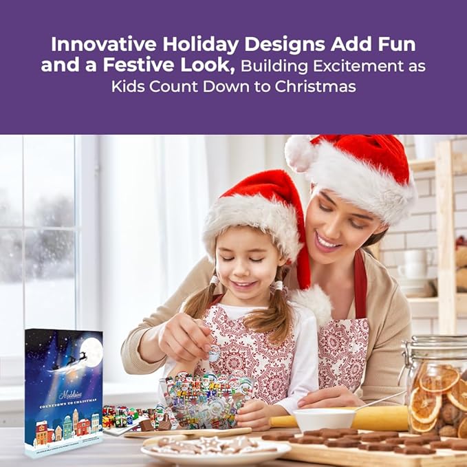 Madelaine Chocolate Solid Premium Milk Chocolate 2025 Advent Calendar Book - 24 Assorted Premium Milk Holiday-Themed Treats