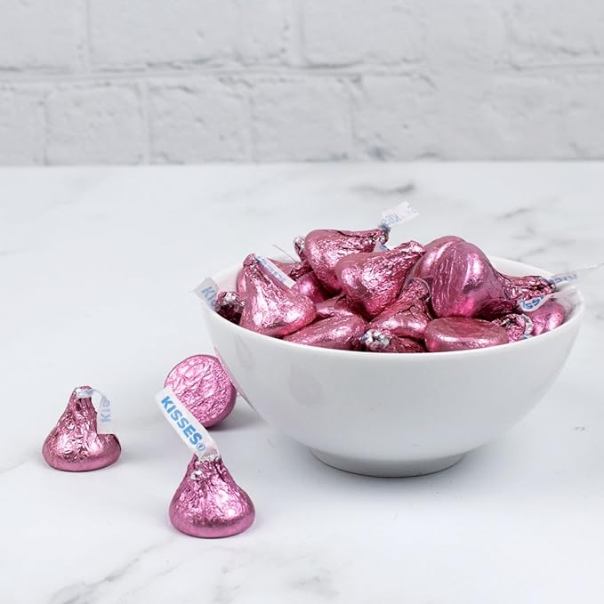 90 Pcs Pink Candy Hershey's Kisses Milk Chocolates