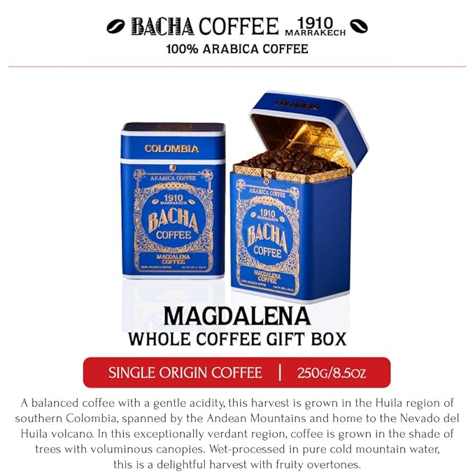 Bacha Coffee | Magdalena Single Origin Whole Beans Medium Roast 100% Arabica Specialty Coffee 250g Signature Nomad Collection Gift Box