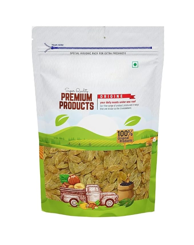 Raisins (Kishmish) Seedless Dry GrapesRich in Iron &amp Vitamin B | Nutritious Dry Fruit | High in Antioxidants No Artificial Colours - 500 Gm