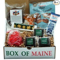 Box of Maine Candy Sweet Tooth Box - Moose Lollipop Lobster Gummies Maple Candy Original Maine Needhams Bixby Blueberry Bar Bixby Chocolate Caramels Chocolate Whoopie Pie