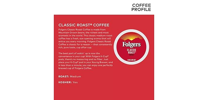 Folgers Classic Roast K-Cup for Keurig Brewers (48 Count)
