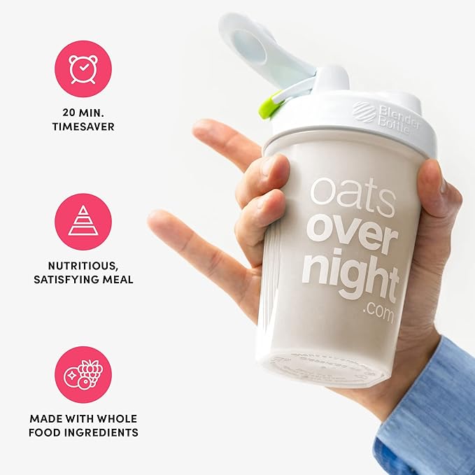 Oats Overnight Mixed Berries &amp Cream 8 Pack &amp Green Apple Cinnamon 8 Pack - 20g Protein High Fiber Breakfast Shake - Gluten Free Non GMO Oatmeal