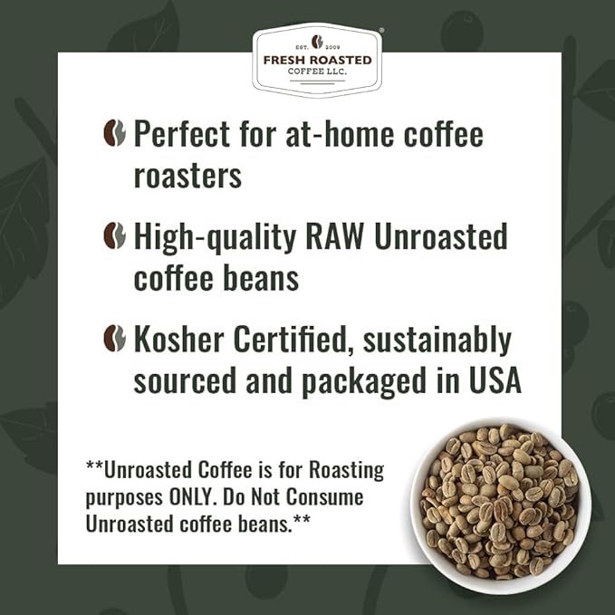 Fresh Roasted Coffee Unroasted Tanzanian Peaberry Kosher 5 Pound