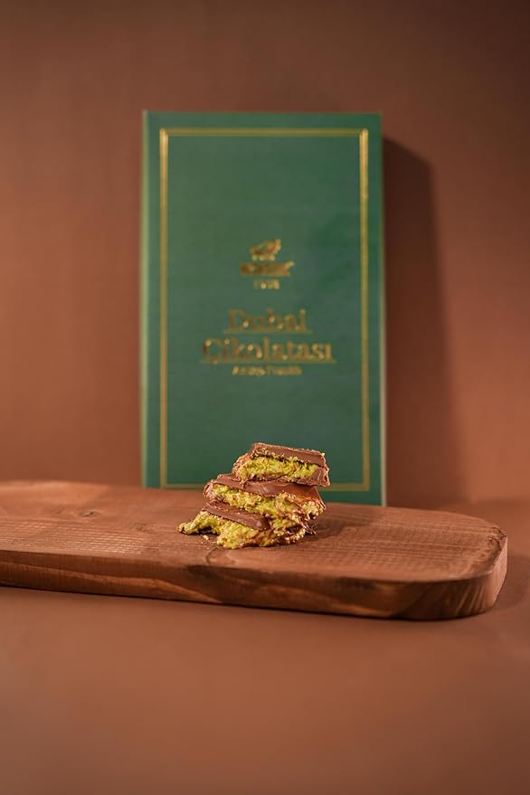 Dubai Chocolate 7oz Kunafa Pistachio Rich Milk Chocolate 200 Gram Individually Wrapped Fresh Premium Pistachio - Gift box for birthday - congratulations - Christmas Amazing Pack