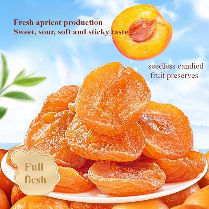 Natural dried red apricots preserved apricots Freeze dried fruits healthy without additives nutritious candied fruit snacks candy gift bags Dim sum substitutes food (250g*4 bags)