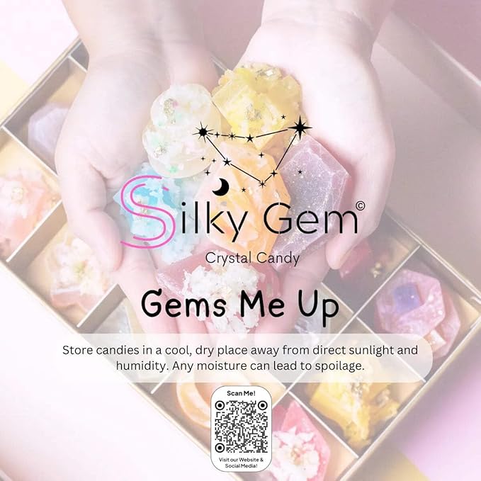 Silky Gem® Gems Me Up Crystal Candy Collection: 30-Piece Multi-Flavor Assortment – Handcrafted Edible Jewelry &amp ASMR Sweets – Vegan Gluten-Free Gourmet Gift
