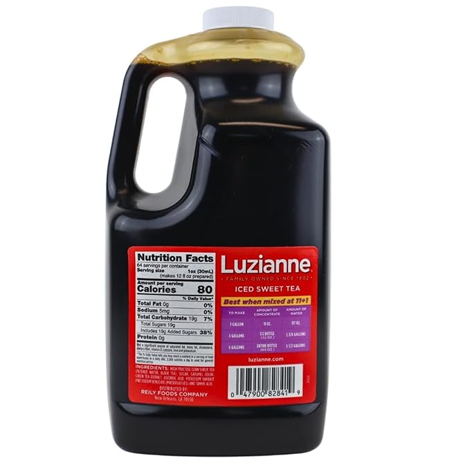 Luzianne Iced Tea Concentrate Sweetened Just Add Water 64 Fl Oz Bottle (Pack of 6)