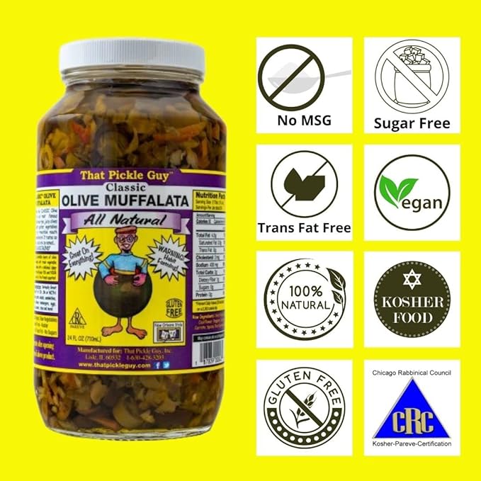 That Pickle Guy New Orleans Style Classic Olive Muffalata Gluten Sugar-Free All Natural Vegan Best with any Deli Rich in Flavor USA Made 24-oz
