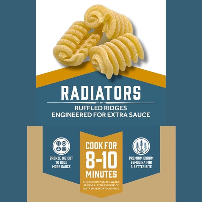 Sfoglini Organic Durum Semolina Radiators (4-Pack 16oz Each)