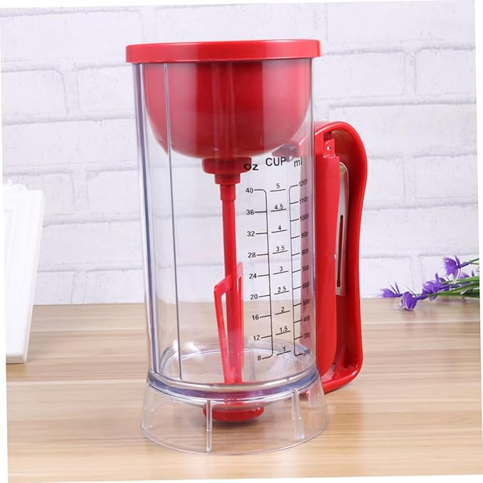 Cabilock Ergonomic Handle Push Button Electric Mixer Pancake Dispenser Non-battery for Baking Grease Separator