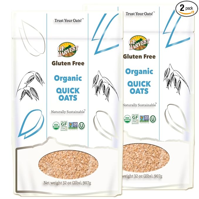 GF Harvest Gluten Free Organic Quick Oats 32 Ounce Bag Pack of 2