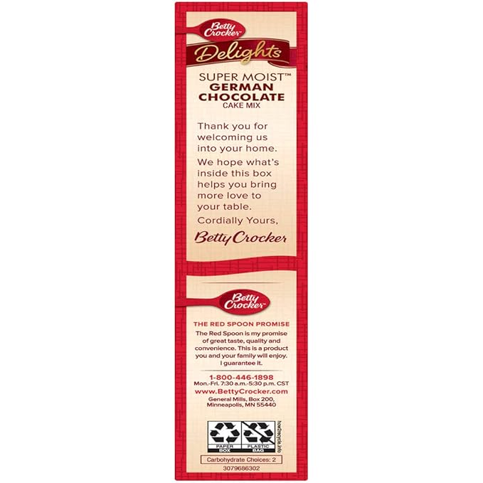 Betty Crocker Delights Super Moist German Chocolate Cake Mix 15.25 oz.
