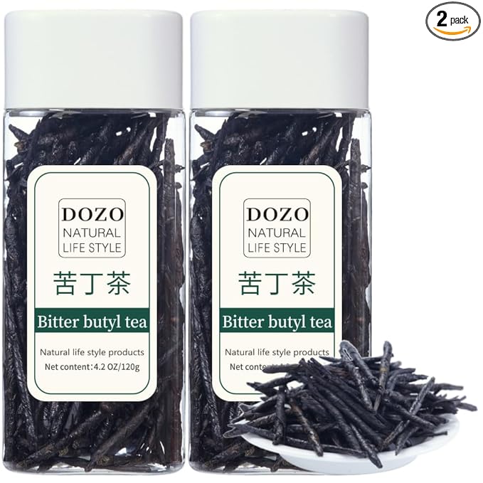 DOZO Needle Kuding Tea Ku Ding Bitter Green Tea 240g /8.46oz 100% Natural Wild Kuding Cha Herbal Tea Large Leaf Caffeine Free No Additives 苦丁茶 大叶苦丁
