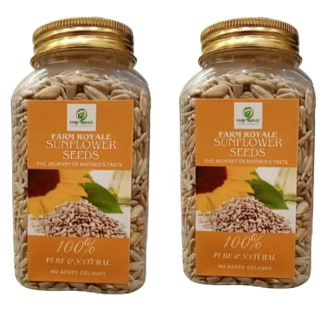 Farm Royale Sunflower Beej Whole-1+1 Combo - (200gm &amp 200gm) ||100% Pure and Natural||Export Quality||Hand picked materrial