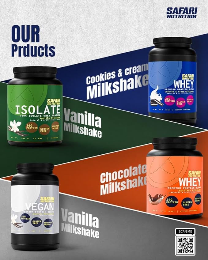 Safari Nu 100% Isolate Premium Protein Powder Vanilla - 2 LB Tub 26G of Protein - Isolate Whey Protein Blend - 12g BCAAs Per 2 Scoops (2 Pounds Isolate Vanilla)