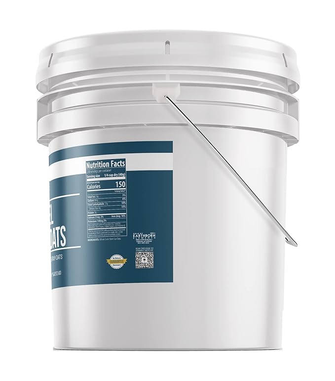 Earthborn Elements Steel Cut Oats 3.5 Gallon Bucket Also Called Irish Oatmeal Breakfast Resealable Bucket