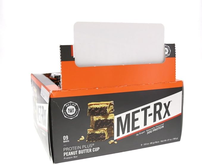 MET-Rx Protein Plus Bar Great as Healthy Meal Replacement Snack and Help Support Energy Gluten Free Peanut Butter Cup With Vitamin A Vitamin C and Zinc to Support Immune Health 85 g9 Count