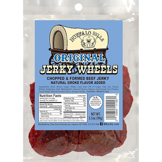 Buffalo Bills Original Beef Jerky Wheels (Circles) - Three 3.5oz Packs