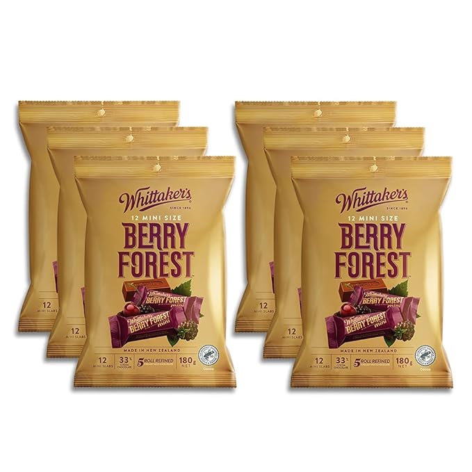 Whittaker's Share Pack Mini Slab Berry Forest 180g (Pack of 6) （Made in New Zealand）