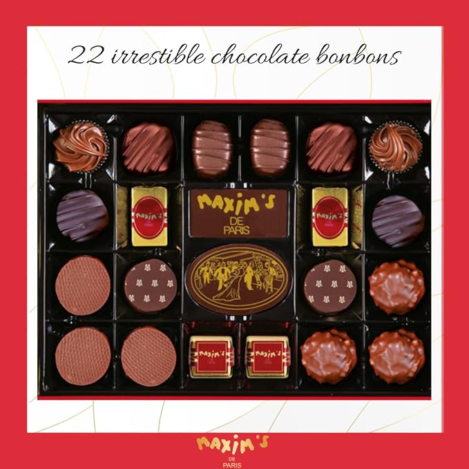 Maxim's de Paris Gourmet Milk and Dark Chocolate Candies Assortment 22 Chocolates 7.6oz