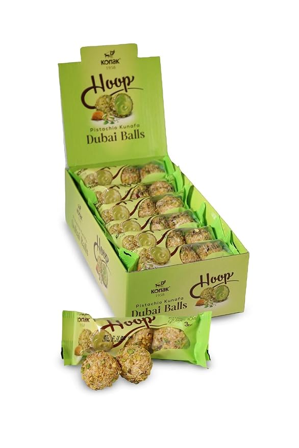 108 Dubai Chocolate balls - With Kunafe pistachio Delicious and concentrated pistachio flavor - perfect as a nice gift office greeting friends gathering 36 packs - 27 g Total 34.29 Oz