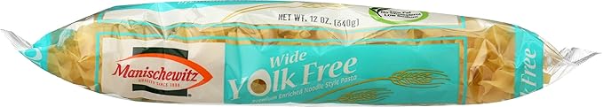 MANISCHEWITZ Yolk Free Wide Noodles  12-Ounce Bags (Pack of 12)